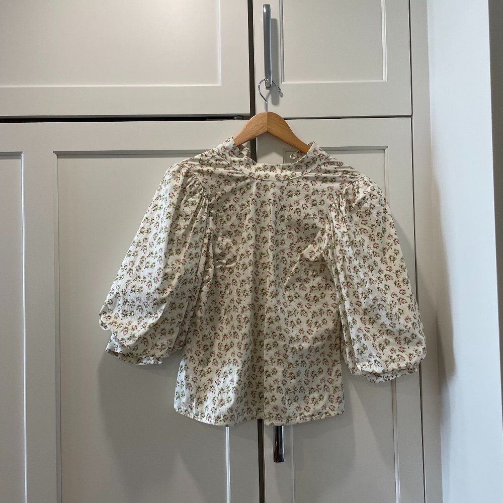 ASOS Floral Print Puff Sleeve Blouse